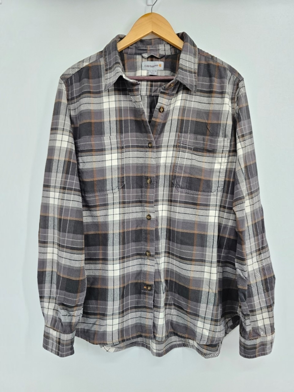 Carhartt Womens XL Rugged Flex Hamilton Plaid Flannel Work Shirt 103226